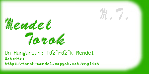 mendel torok business card